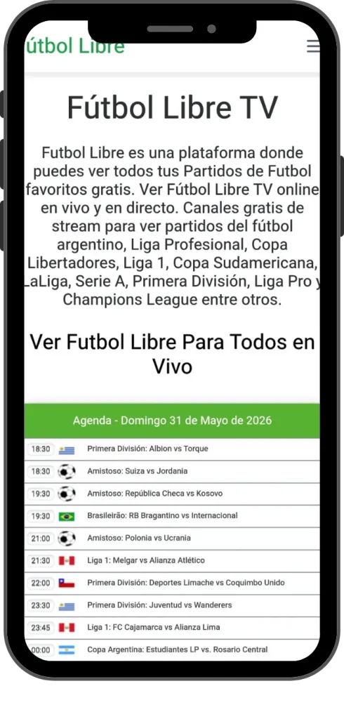 Screenshot Of Futbol Libre App